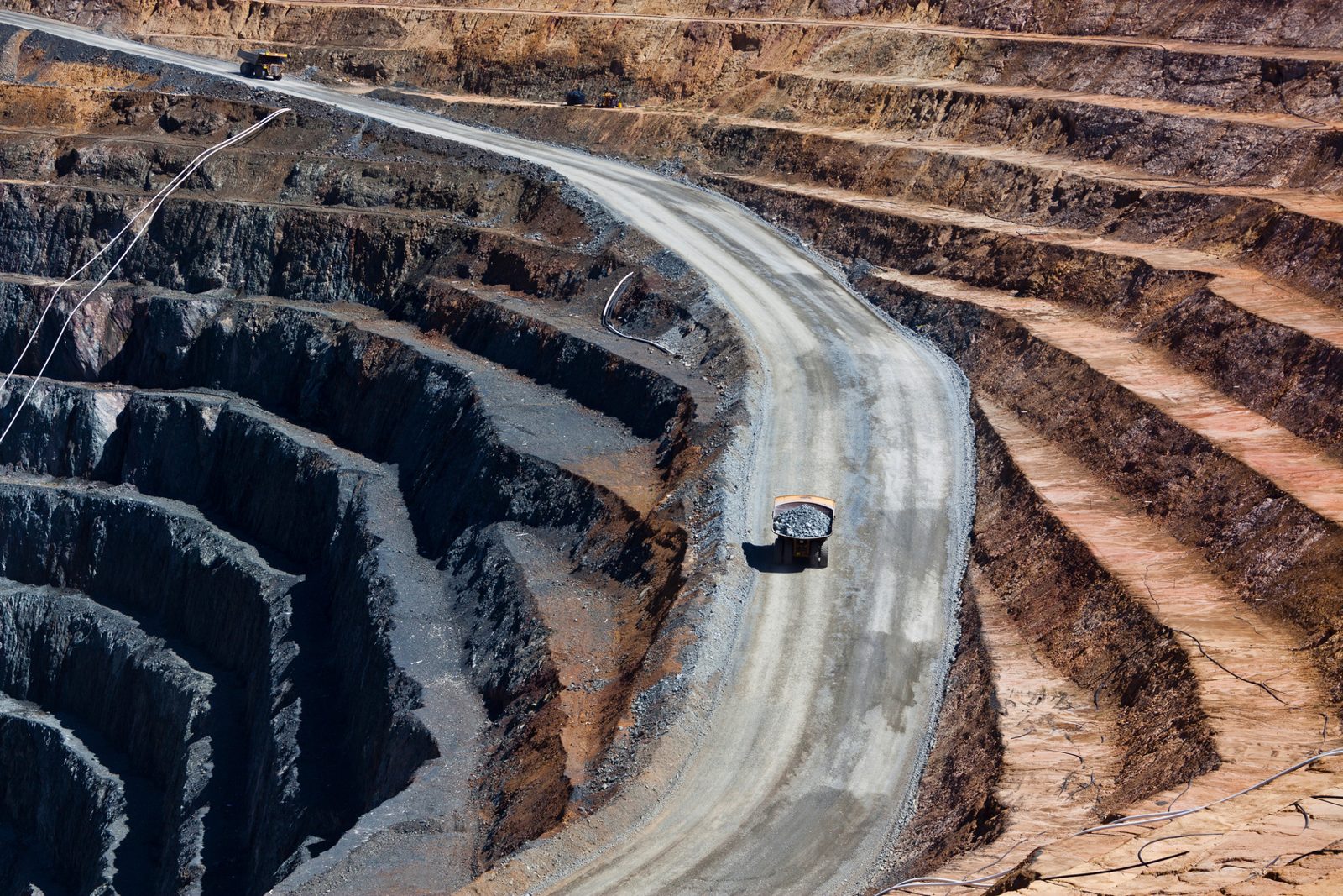 Open pit mine haul road